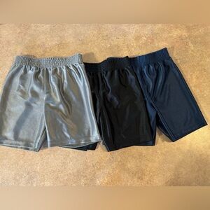 Set of Three Athletic Shorts in Gray, Black, and Navy